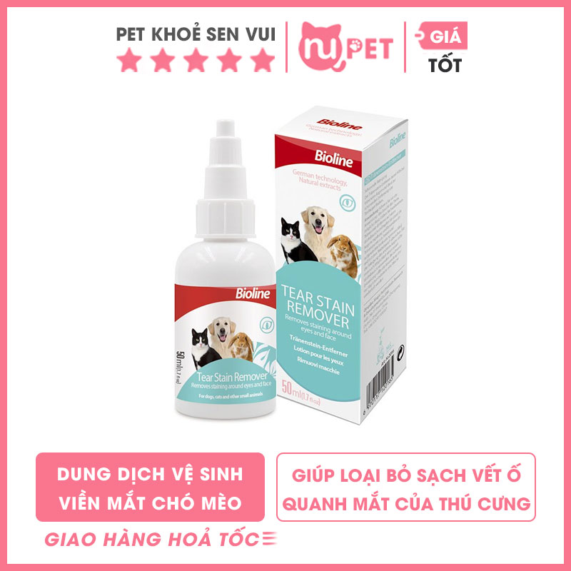 bioline tearstain remover vệ sinh viền mắt cho mèo