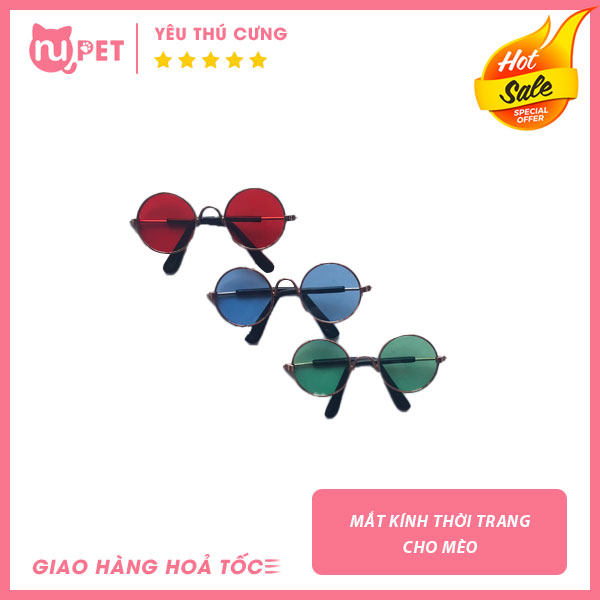 Mắt kính thời trang cho mèo Nupet nhiều màu Nu Pet Nuôi Pet Yêu