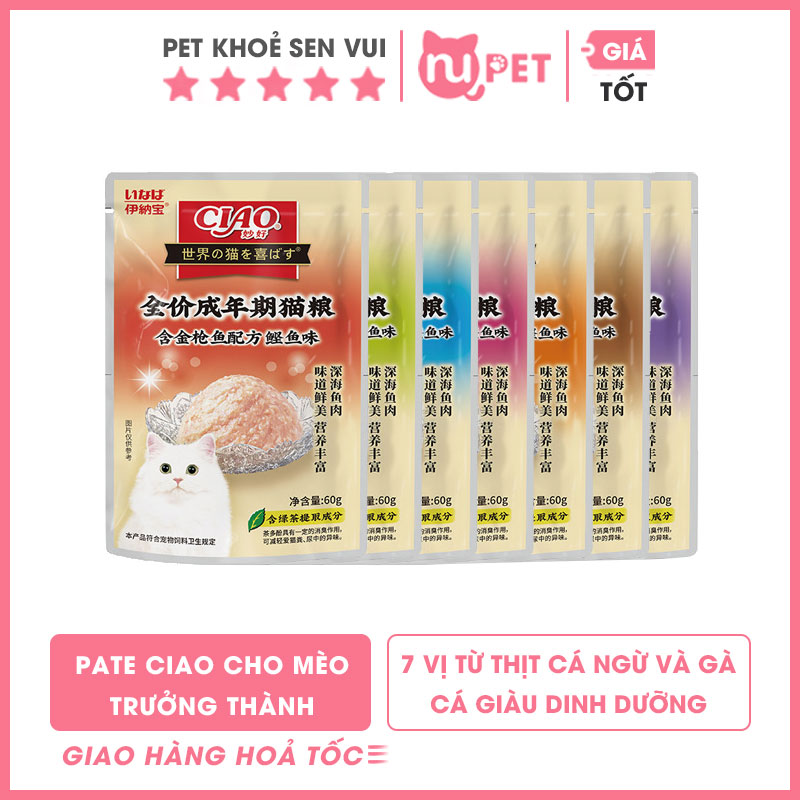 Pate ciao cho mèo 7 vị từ thịt cá ngừ