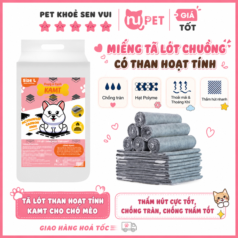 Tã lót chuồng than hoạt tính kamt 12