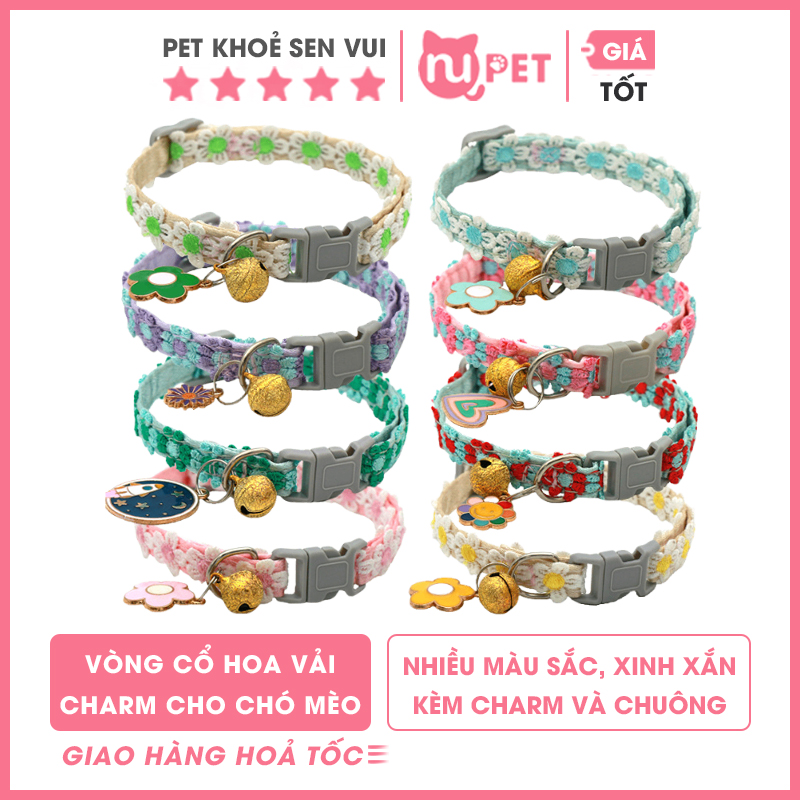Vòng cổ hoa vải charm 1