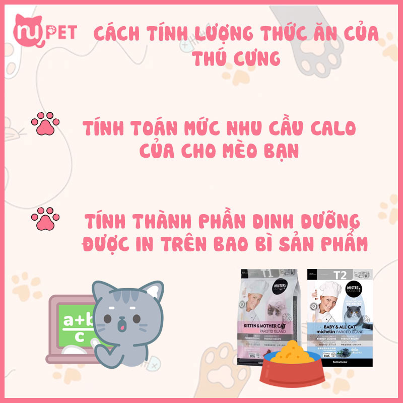 Cách tính lượng thức ăn thú cưng