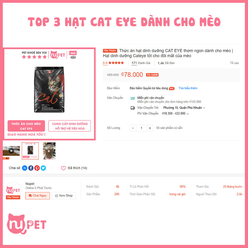 Hạt Cat eye cho mèo