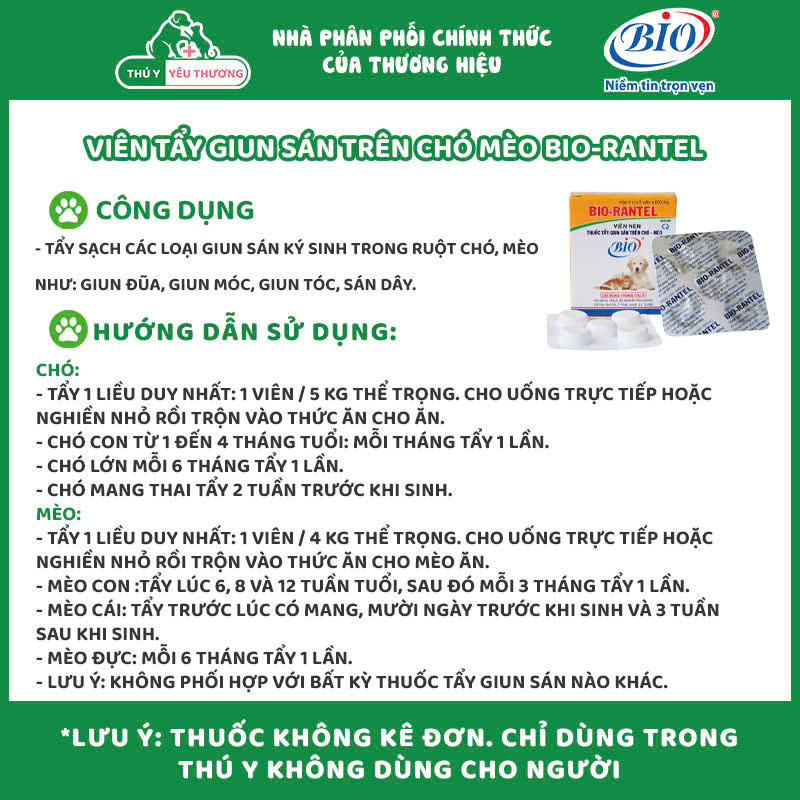 bio-rantel-thuy-2 Sổ giun bio rantel cho chó mèo 3