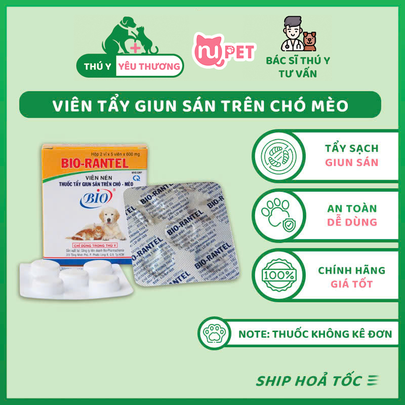 Sổ giun bio rantel cho chó mèo