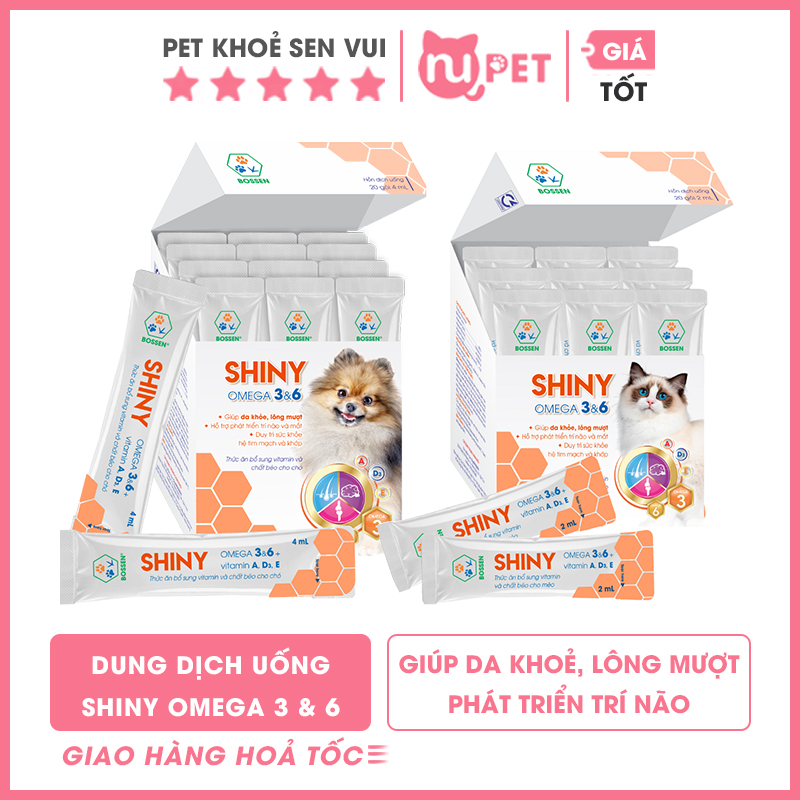 Dung dịch uống shiny omega 3 & 6 mèo và chó