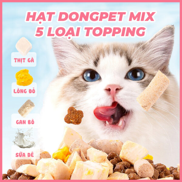 Hạt dongpet cho mèo giàu topping 3