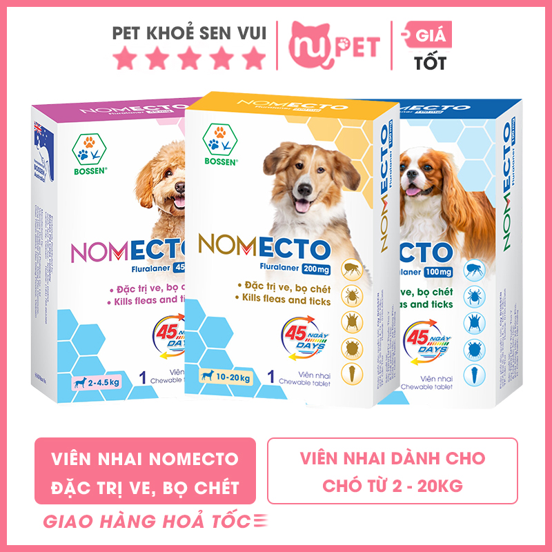 Viên nhai trị ve rận cho chó từ 2 - 20kg