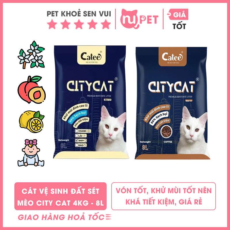 Cát vệ sinh đất set city cat cho mèo