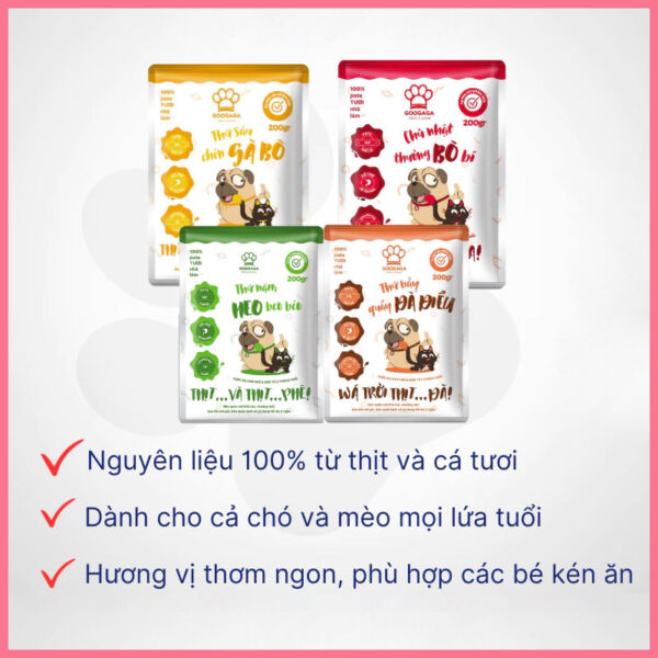 Pate googaga 4 vị cho chó mèo