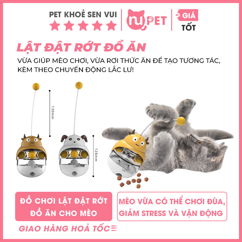 lật đật rơi đồ ăn cho mèo
