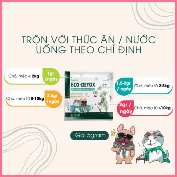 Bột uống giải độc gan thận Eco-detox Ecopets 2
