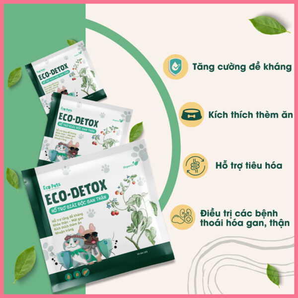 Bột uống giải độc gan thận Eco-detox Ecopets 5