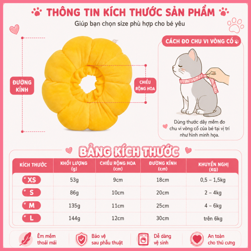 Loa chống l;iếm bông hoa cho chó mèo 4