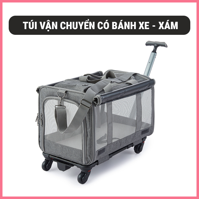 xe-day-cho-meo-tui-van-chuyen-cho-meo-11 Xe đẩy chó mèo túi vận chuyển đẩy có bánh xe cho chó mèo 11