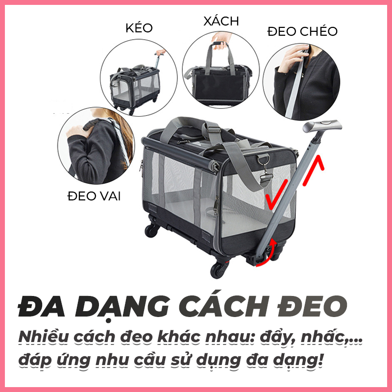 xe-day-cho-meo-tui-van-chuyen-cho-meo-2 Xe đẩy chó mèo túi vận chuyển đẩy có bánh xe cho chó mèo 2
