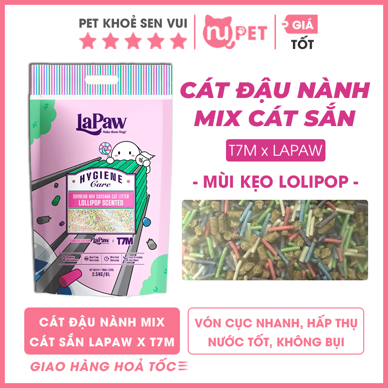Cát mèo đậu nành mix cát sắn Lapaw