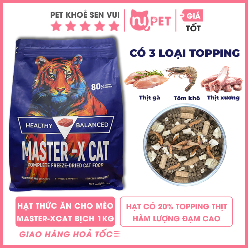 Hạt thức ăn MASTER-X CAT cho mèo bịch 1kg