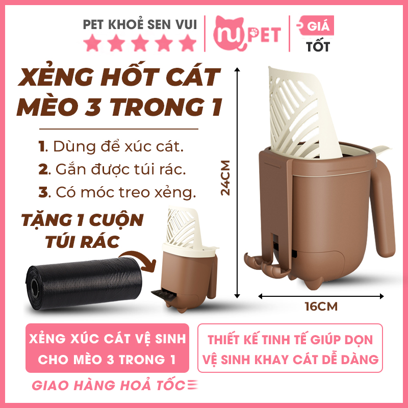 Xẻng hốt phân mèo 3 in 1 9