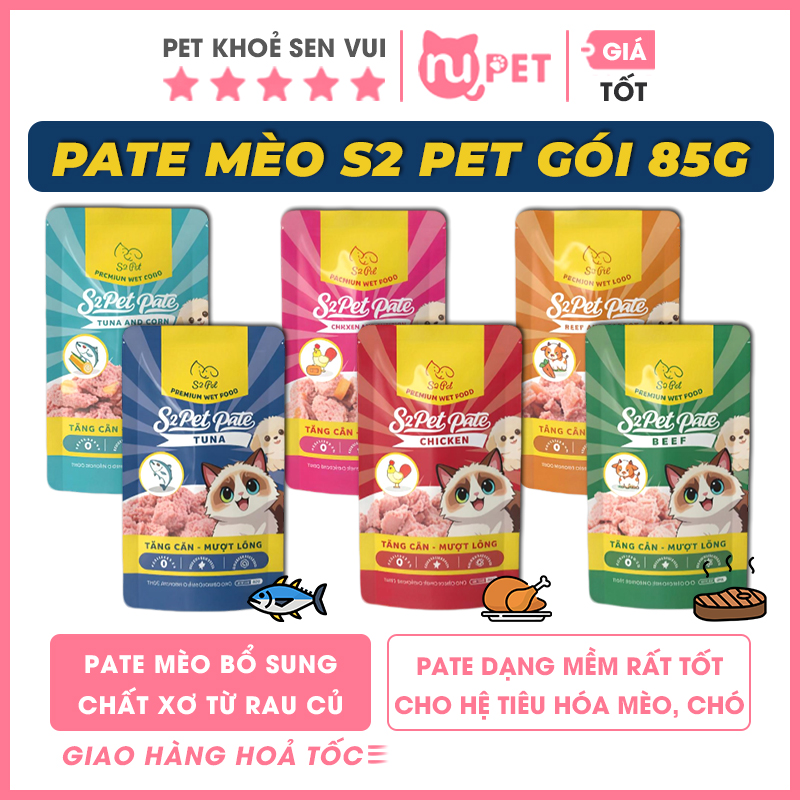 Pate chó mèo S2 Pet gói 85g 6