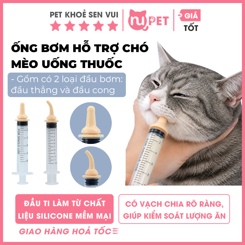 Ống bơm thức ăn nước uống cho mèo 9