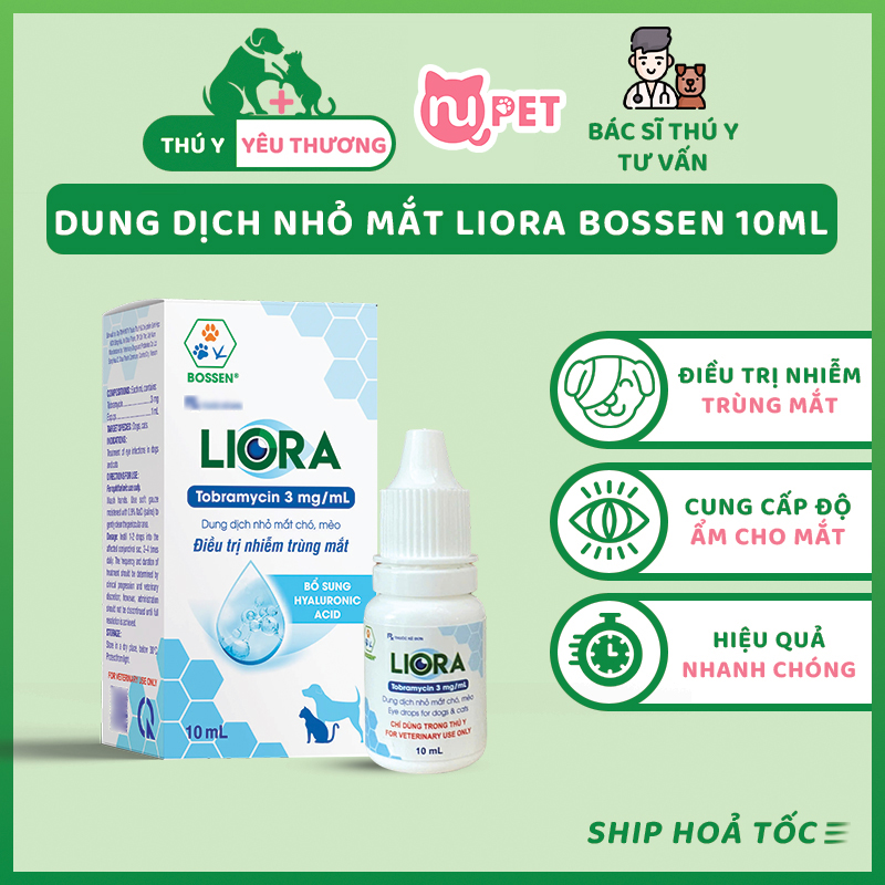 Dung dịch nhỏ mắt chó mèo Liora Bossen Nupet Thú y yêu thương 1
