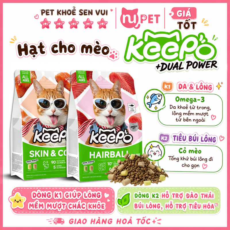 Hạt thức ăn cho mèo Keepo Nupet 9