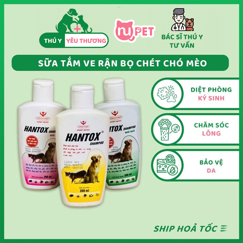 Sữa tắm hantox hanvet chó mèo Nupet Thú y yêu thương