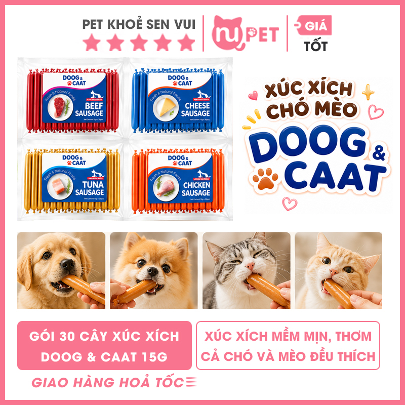 Xúc xích chó mèo Doog & Caat Nupet 9